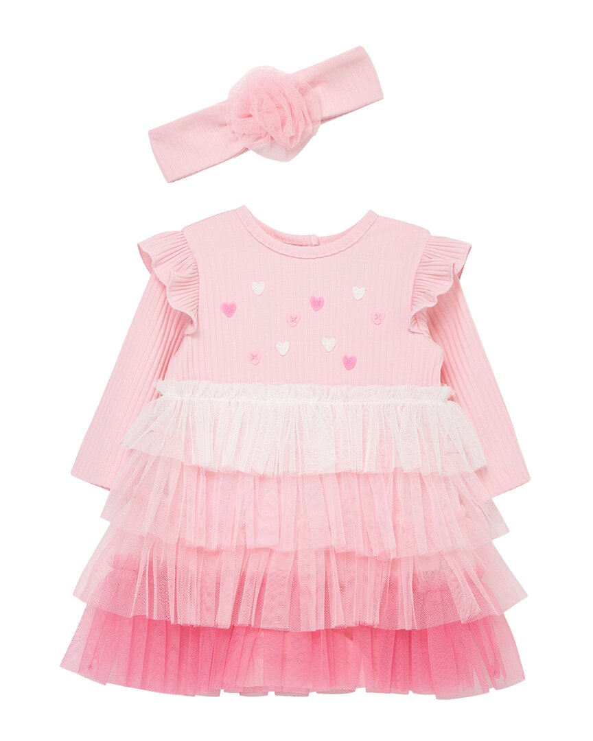 Little Me Little Me Hearts Ombre Bodysuit Set