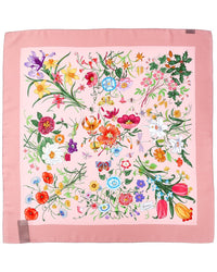 Gucci Gucci Printed Flora Silk Twill Carre