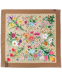 Gucci Gucci Printed Gg Silk Twill Carre