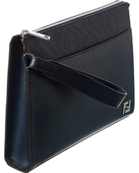 FENDI Fendi Ff Diagonal Leather Pouch