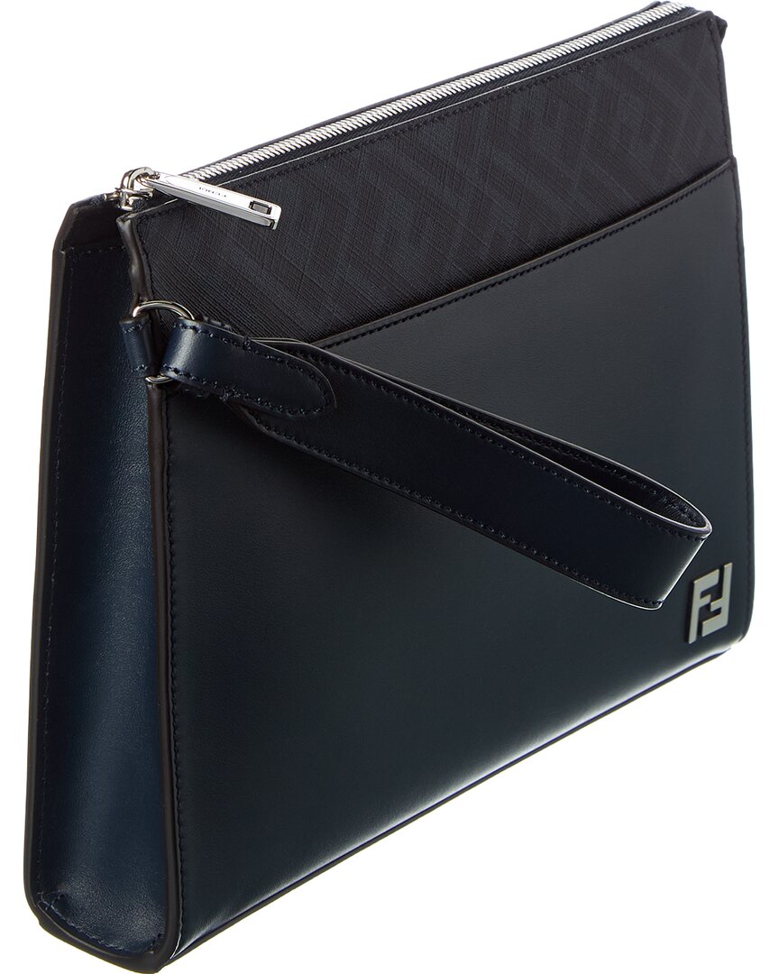 FENDI Fendi Ff Diagonal Leather Pouch