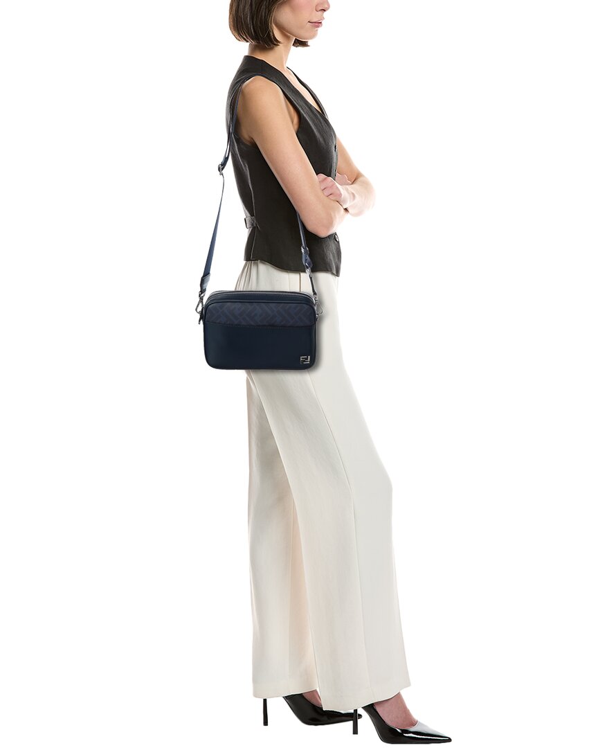 FENDI Fendi Diagonal Ff Leather Camera Bag