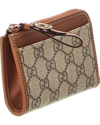 Gucci Gucci Gg Supreme Canvas & Leather Card Case