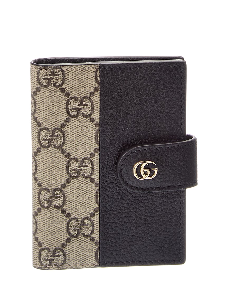 Gucci Gucci Gg Marount Supreme Gg Canvas& Leather Card Case