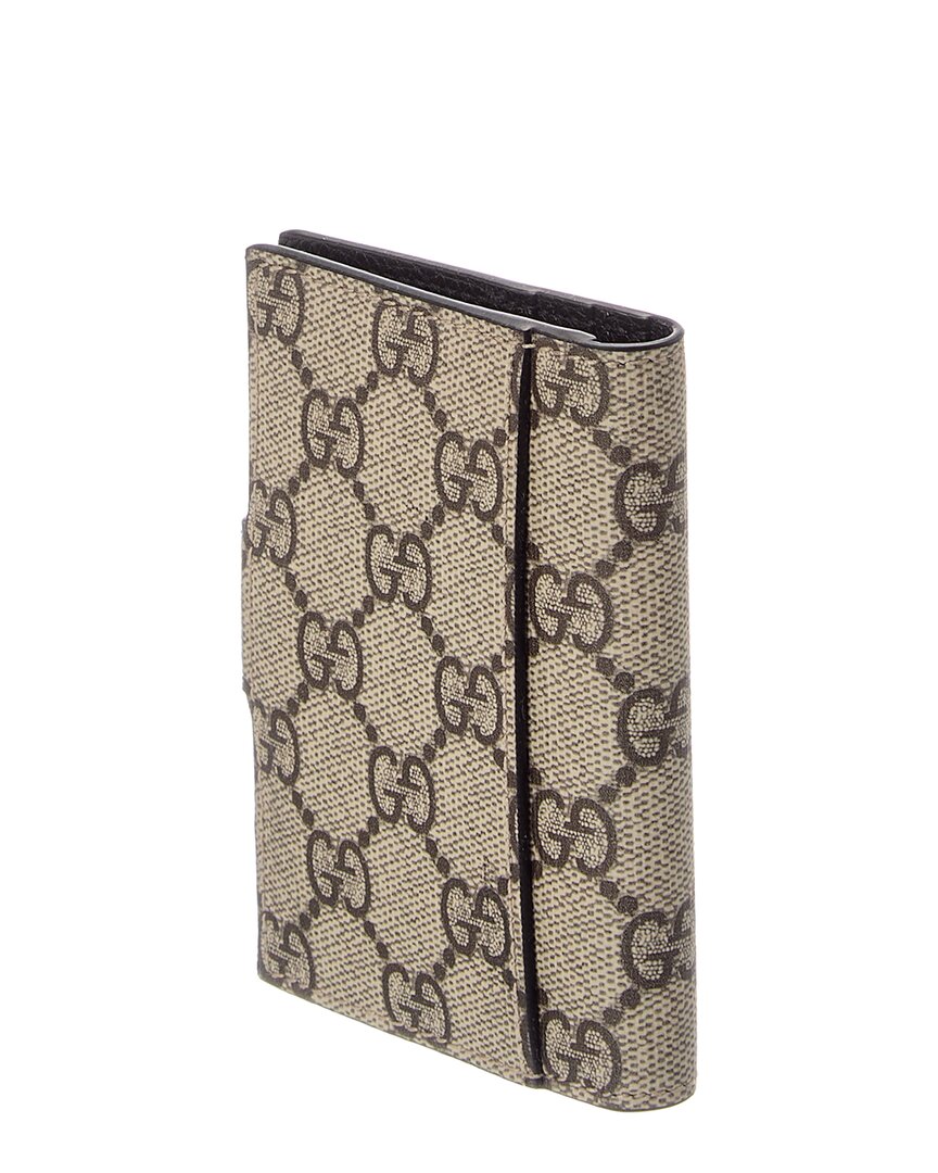 Gucci Gucci Gg Marount Supreme Gg Canvas& Leather Card Case