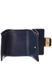 FENDI Fendi Micro Trifold Flocked Denim Wallet