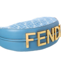 FENDI Fendi Ff Monogram Leather & Jacquard Hobo Bag