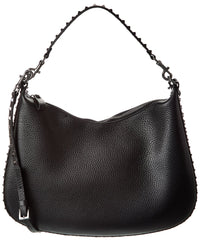 Valentino Rockstud Grainy Leather Hobo Bag