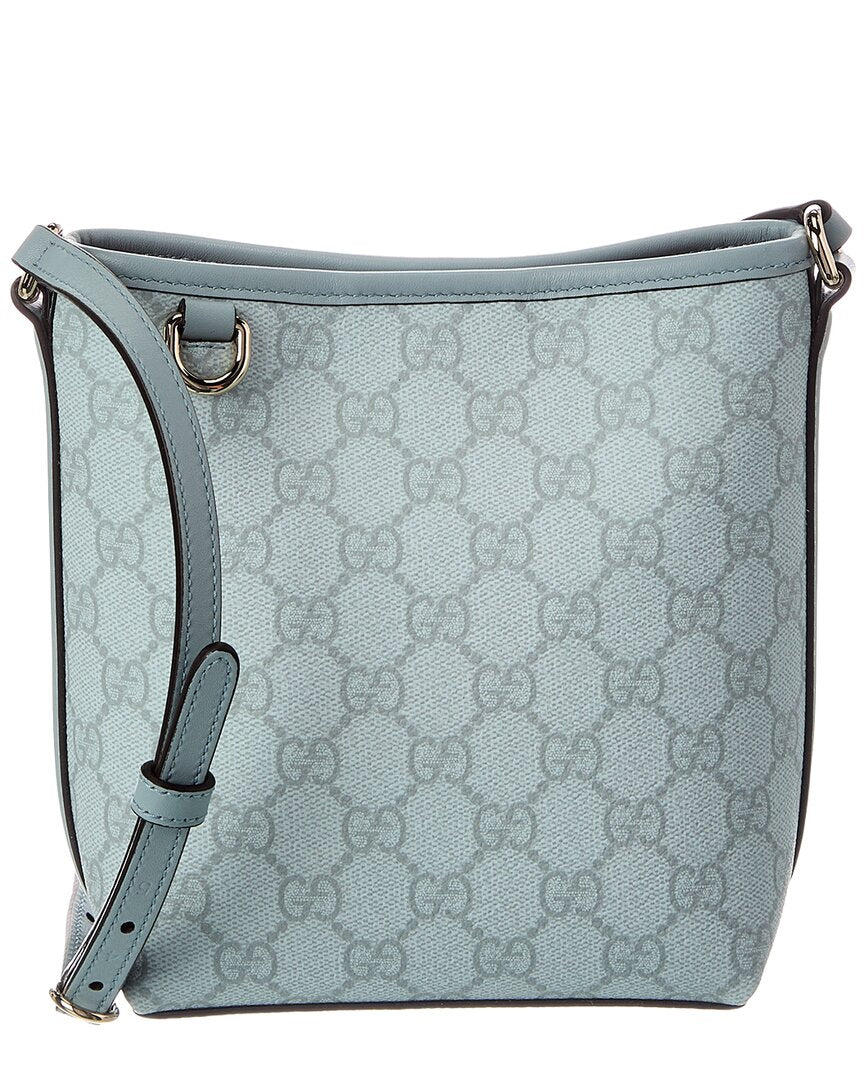 Gucci Gucci Gg Emblem Nano Gg Supreme Canvas & Leather Bucket Bag