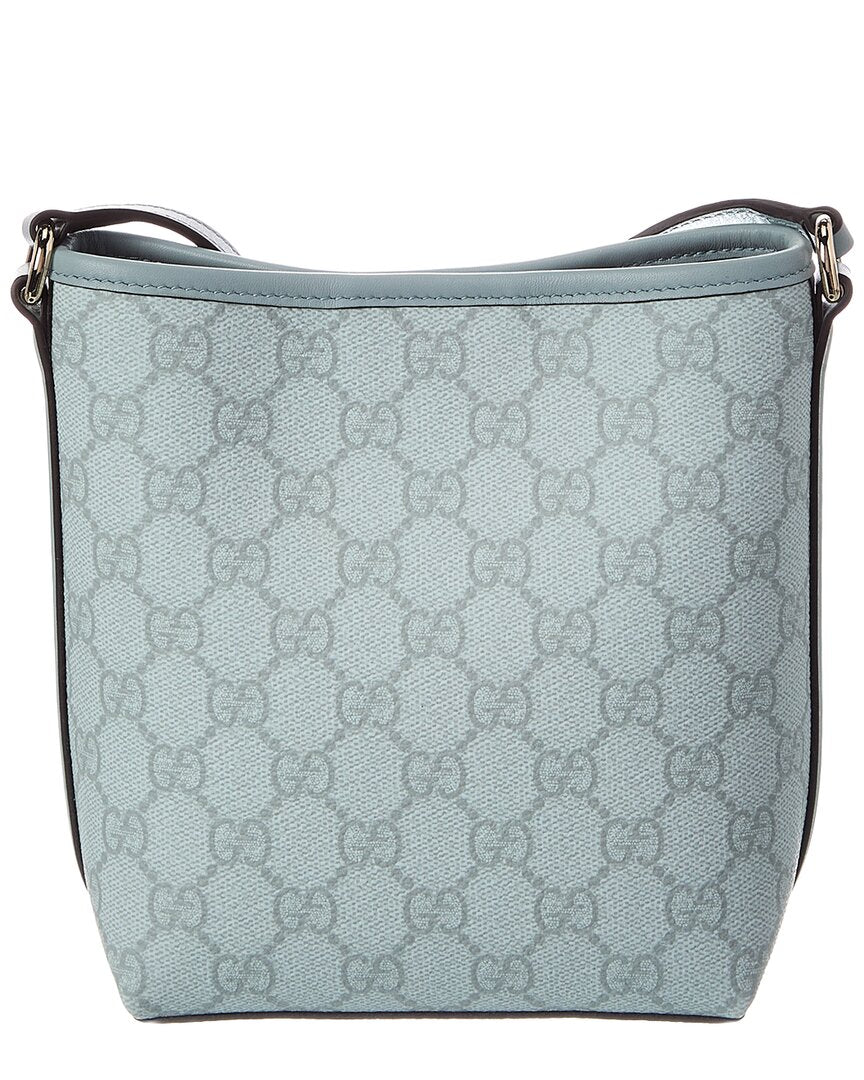 Gucci Gucci Gg Emblem Nano Gg Supreme Canvas & Leather Bucket Bag