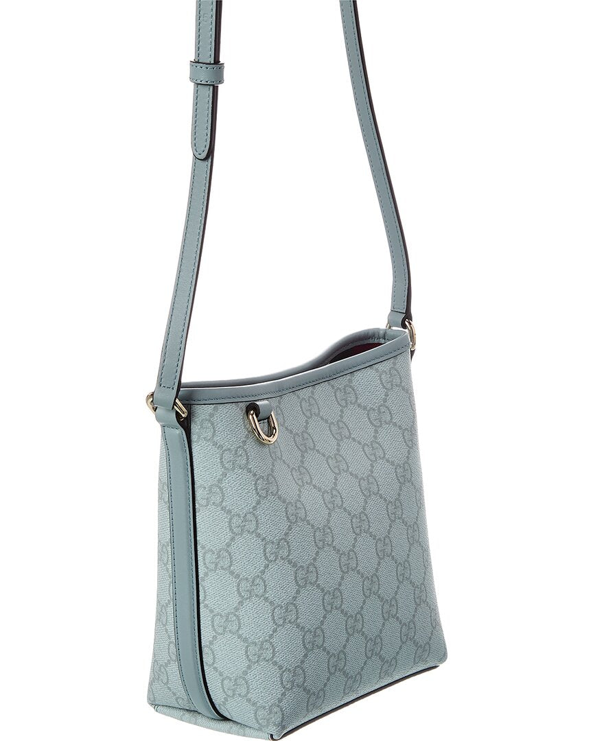 Gucci Gucci Gg Emblem Nano Gg Supreme Canvas & Leather Bucket Bag