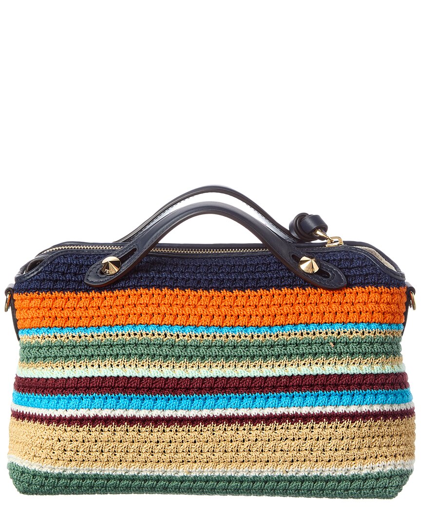 FENDI Fendi By The Way Soft Medium Crochet & Leather Clutch