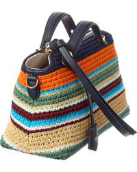 FENDI Fendi By The Way Soft Medium Crochet & Leather Clutch