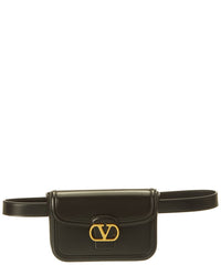 Valentino Vlogo Leather Belt Bag ONE SIZE Black