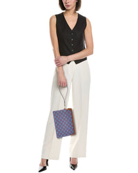 Celine Triomphe Small Canvas & Leather Clutch