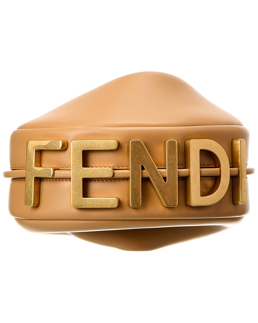FENDI Fendi Fendigraphy Mini Leather Hobo Bag