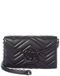 Gucci Gucci Gg Marmont Leather Wallet On Chain