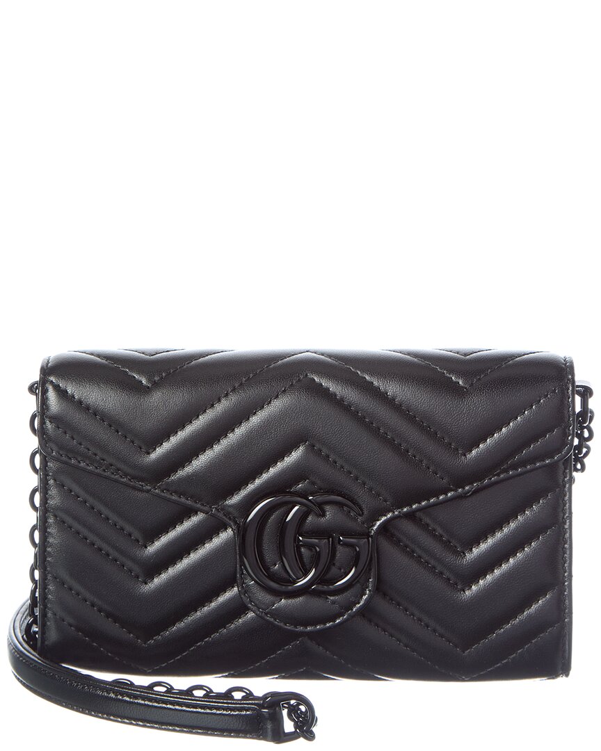 Gucci Gucci Gg Marmont Leather Wallet On Chain