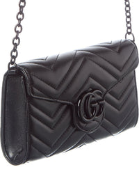 Gucci Gucci Gg Marmont Leather Wallet On Chain