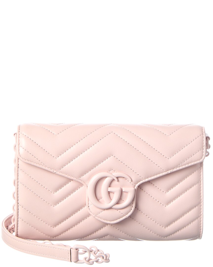 Gucci Gucci Gg Marmont Leather Wallet On A Chain