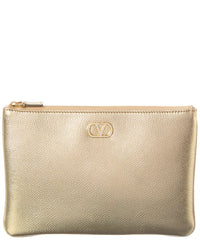 Valentino Valentino Vlogo Signature Mini Leather Pouch