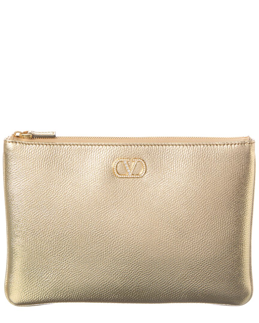 Valentino Valentino Vlogo Signature Mini Leather Pouch