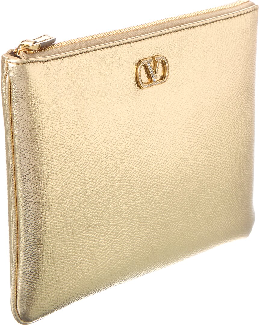 Valentino Valentino Vlogo Signature Mini Leather Pouch