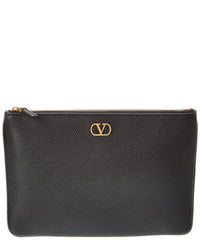 Valentino Vlogo Signature Leather Pouch