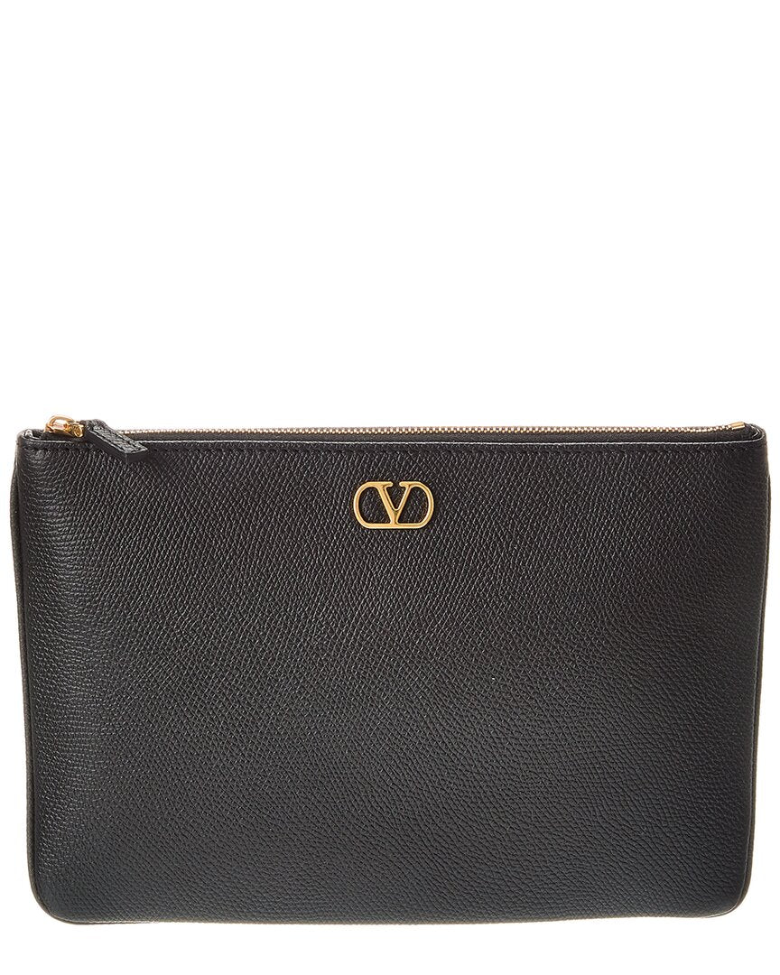 Valentino Vlogo Signature Leather Pouch