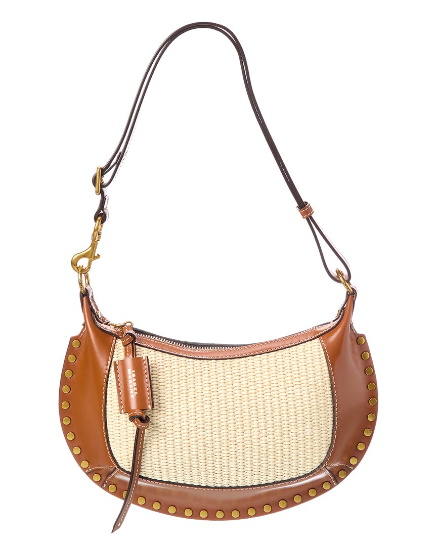 Isabel Marant Isabel Marant Oskan Moon Raffia & Leather Hobo Bag