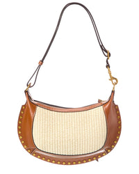 Isabel Marant Isabel Marant Oskan Moon Raffia & Leather Hobo Bag