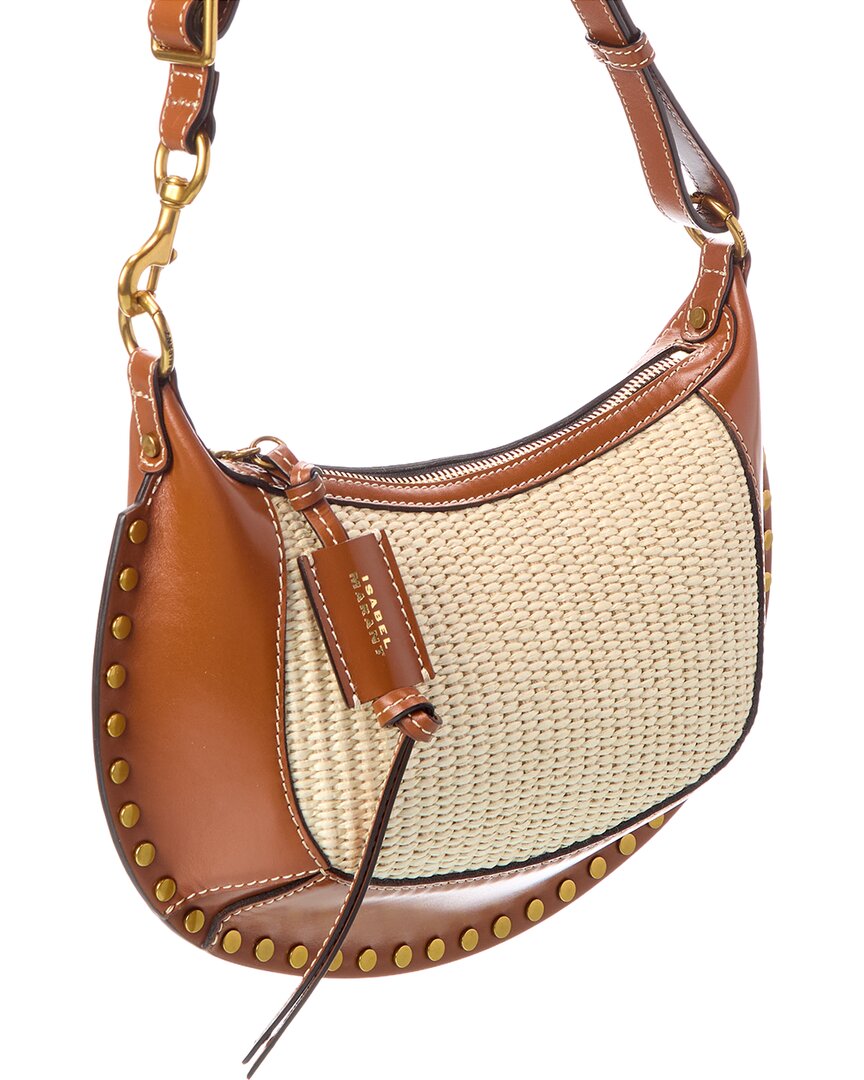 Isabel Marant Isabel Marant Oskan Moon Raffia & Leather Hobo Bag