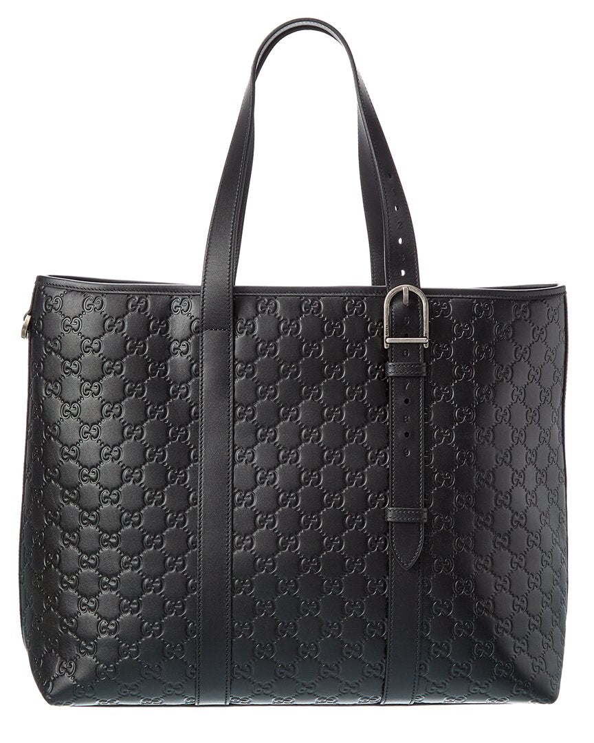 Gucci Gucci Gg Emblem Large Leather Tote