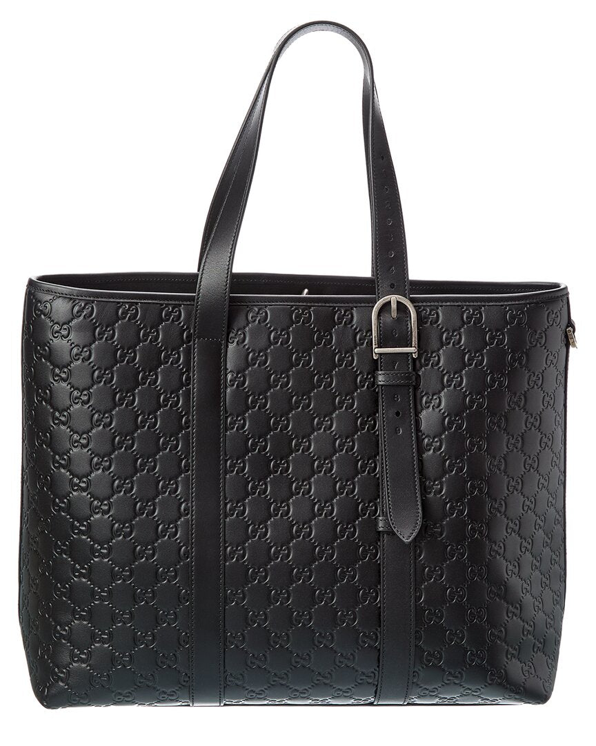 Gucci Gucci Gg Emblem Large Leather Tote