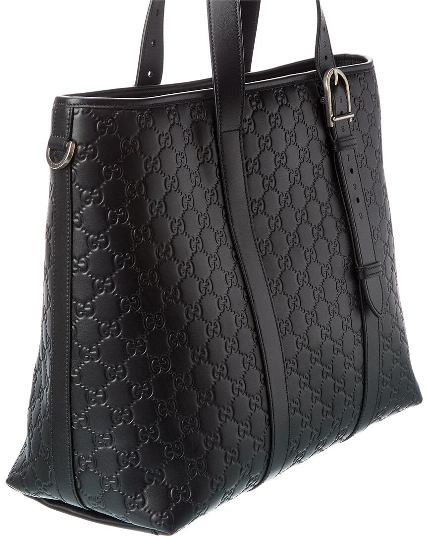 Gucci Gucci Gg Emblem Large Leather Tote