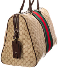 Gucci Gucci Gg Web Medium Supreme Gg Canvas & Leather Luggage Bag