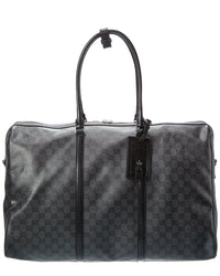Gucci Gucci Gg Web Medium Gg Coated Canvas & Leather Luggage Bag