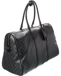 Gucci Gucci Gg Web Medium Gg Coated Canvas & Leather Luggage Bag