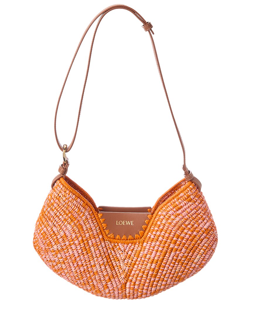 Loewe Loewe Swing Medium Raffia & Leather Swing Bag