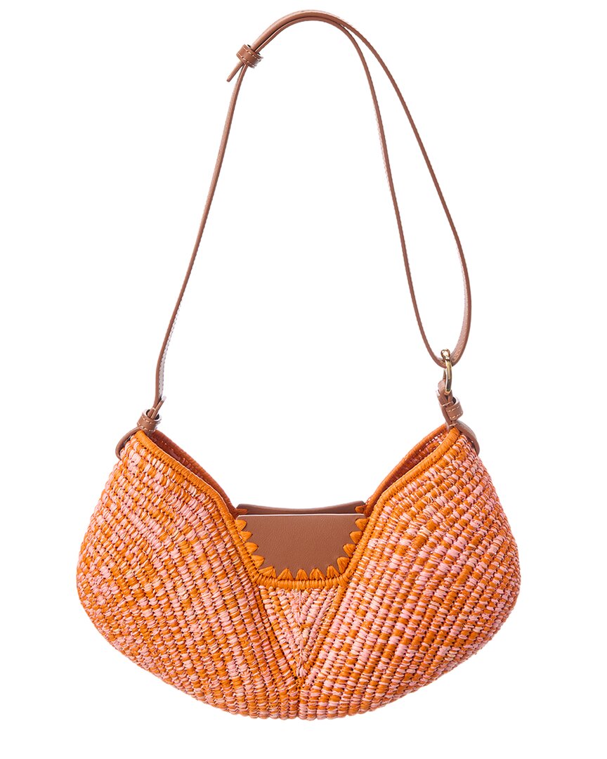 Loewe Loewe Swing Medium Raffia & Leather Swing Bag
