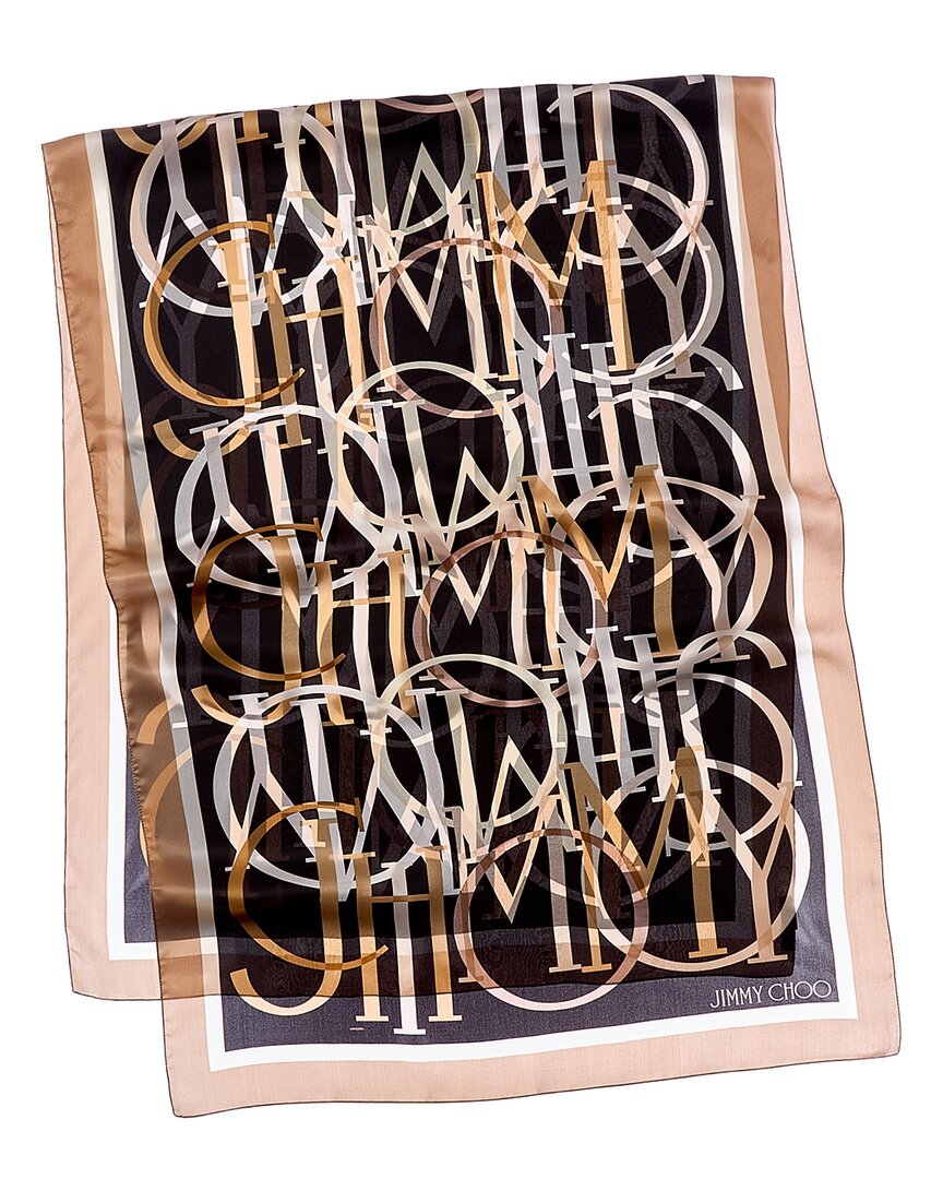 Jimmy Choo Jimmy Choo Logo Silk Scarf