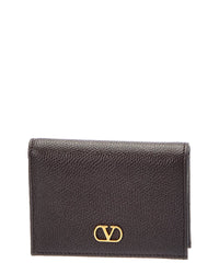 Valentino Vlogo Signature Leather Card Case