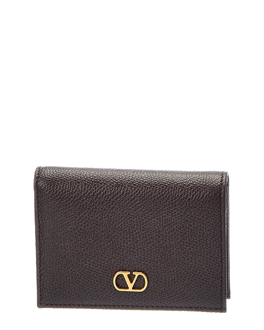 Valentino Vlogo Signature Leather Card Case