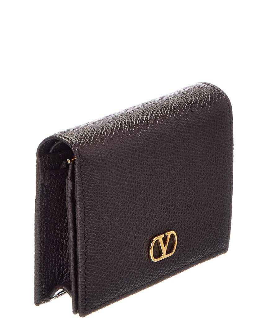 Valentino Vlogo Signature Leather Card Case