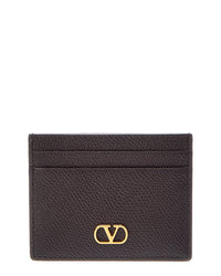 Valentino Valentino Vlogo Signature Leather Card Holder