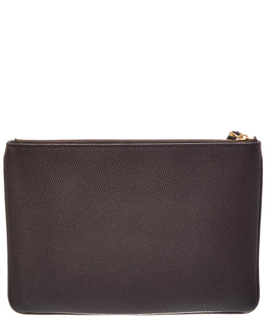 Valentino Valentino Vlogo Signature Leather Pouch