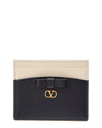 Valentino Vlogo Signature Leather Card Holder