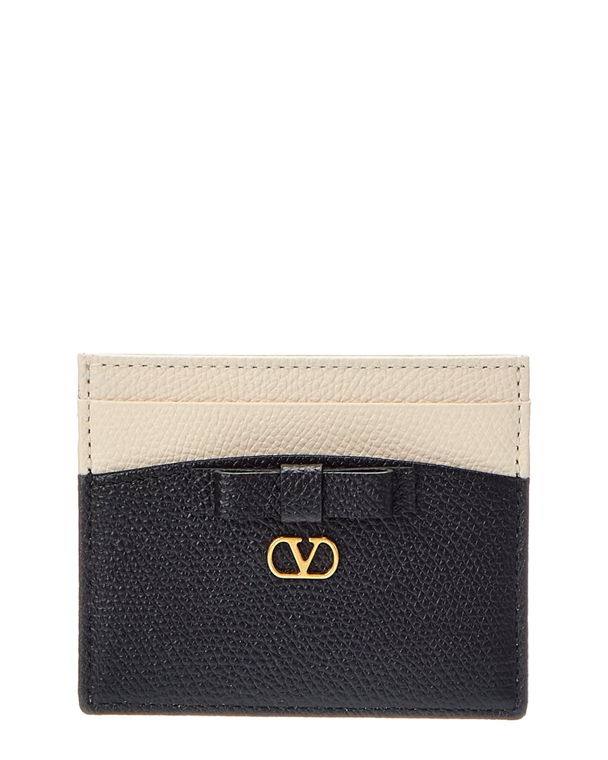 Valentino Vlogo Signature Leather Card Holder
