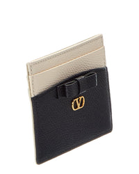 Valentino Vlogo Signature Leather Card Holder