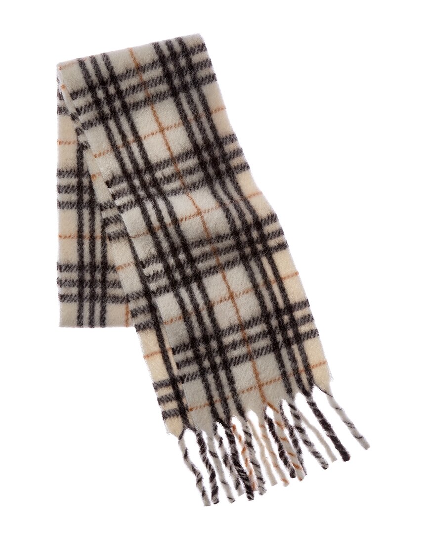 Burberry Narrow Check Wool-Blend Scarf
